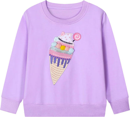 Gumyoss Sweatshirt Mädchen Pullover für Kinder Mädchen Baumwolle Sweater Kleinkind Mädchen Langarm Tops Alter 2-8 Jahre