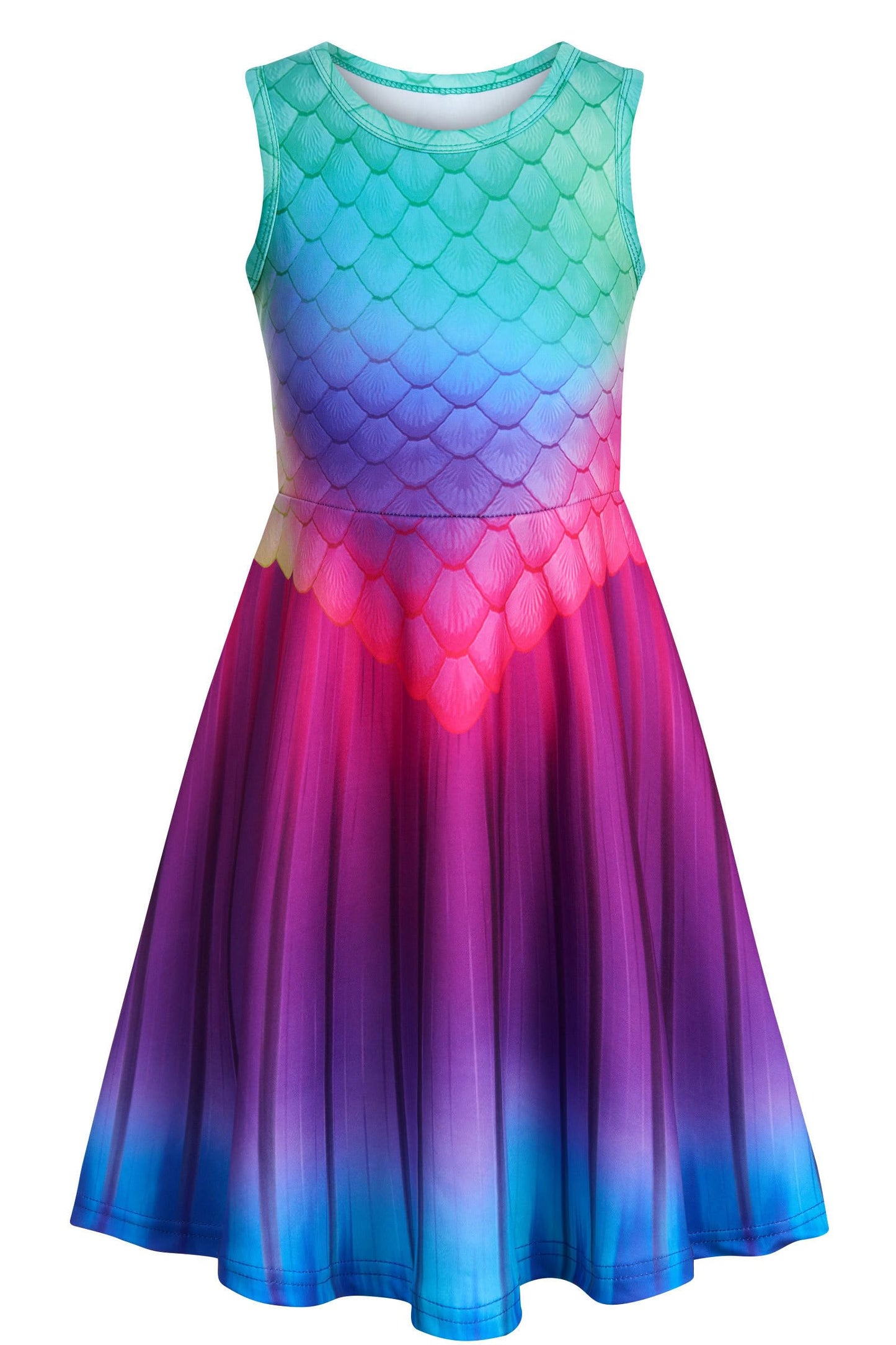Mädchenkleid Schmetterling A-Linie Ärmelloses Sommerkleid Buntes Kleid 4-12 Jahre