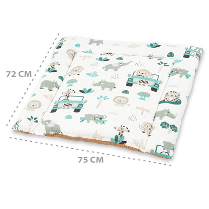 Wickelauflage Wickelunterlage aus Baumwolle 75x72 cm - Weich und waschbar Wickelunterlage für Babys Wickelmatte aus Stoff für Wickeltisch Wickelkommode oder Waschmaschine 75 x 72 Wilde Rose