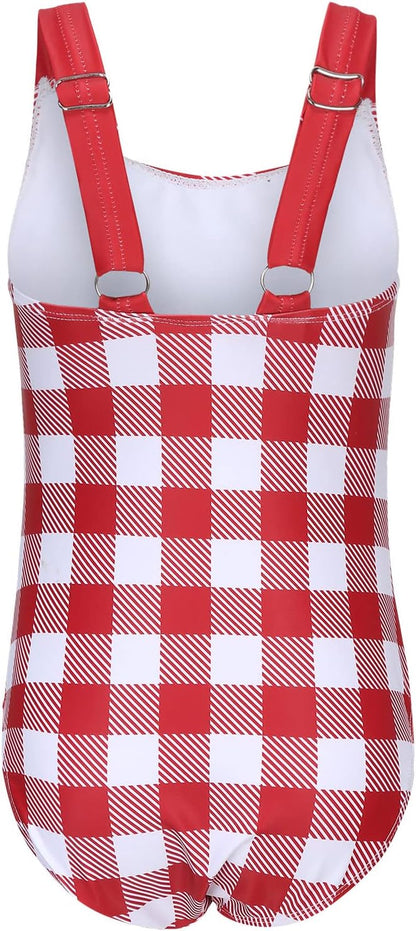 Swimsuit Girls Children One-Piece Swimwear Girls Teenagers Hawaii Elastic Wide Straps Swimsuit 110-164 / 6-16 Years