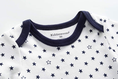 Kiddiezoom Baby-Body, Hose, Kleinkinder, Einteiler, Kleidung, Set, Outfits, für Jungen und Mädchen, Baumwollkappen, Kratzfäustlinge