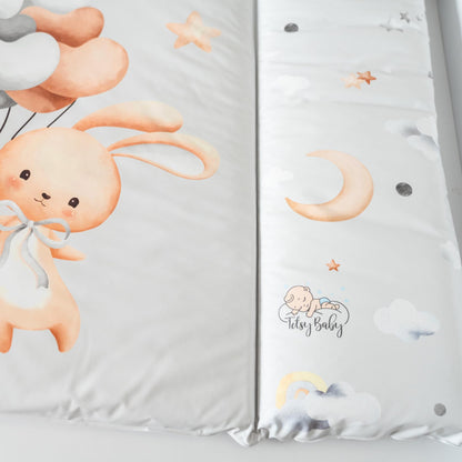 Wickelauflage Wickelunterlage abwaschbar und wasserdicht 75x72 cm - Wickelmatte zum Auflegen auf Wickeltisch Wickelaufsatz Wickelkommode oder Waschmaschine changing mat 75 x 72 Safari Motiv