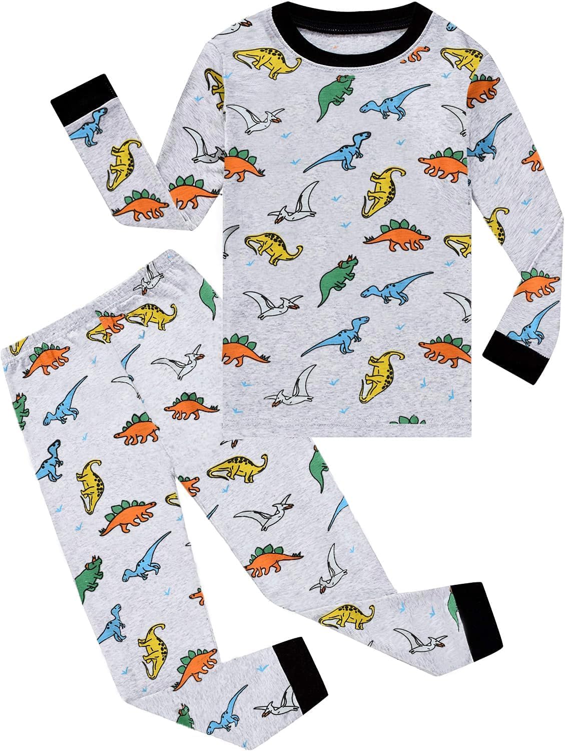Kinder Jungen Pyjamas Langarm Baumwolle Winter Pyjama Set Feuerwehrauto Dinosaurier Bagger Traktor Zug Zweiteilige Nachtwäsche 1-7 Jahre 92 98 104 110 116 122