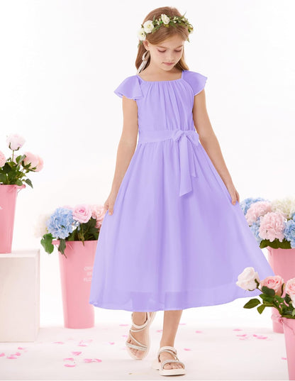GRACE KARIN Mädchen Sommerkleid Elegantes Chiffon Prinzessinnen Langkleid Hochzeitsgast Abendkleid für Teenager-Mädchen 5-14 Jahre