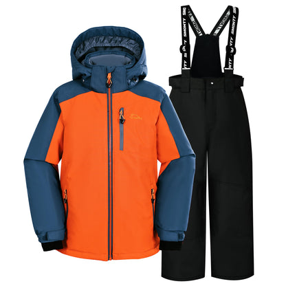 SMONTY SNOWER Boys' Snowsuit with Removable Hood, Ski Suit, Extra Warm, Winter Suit