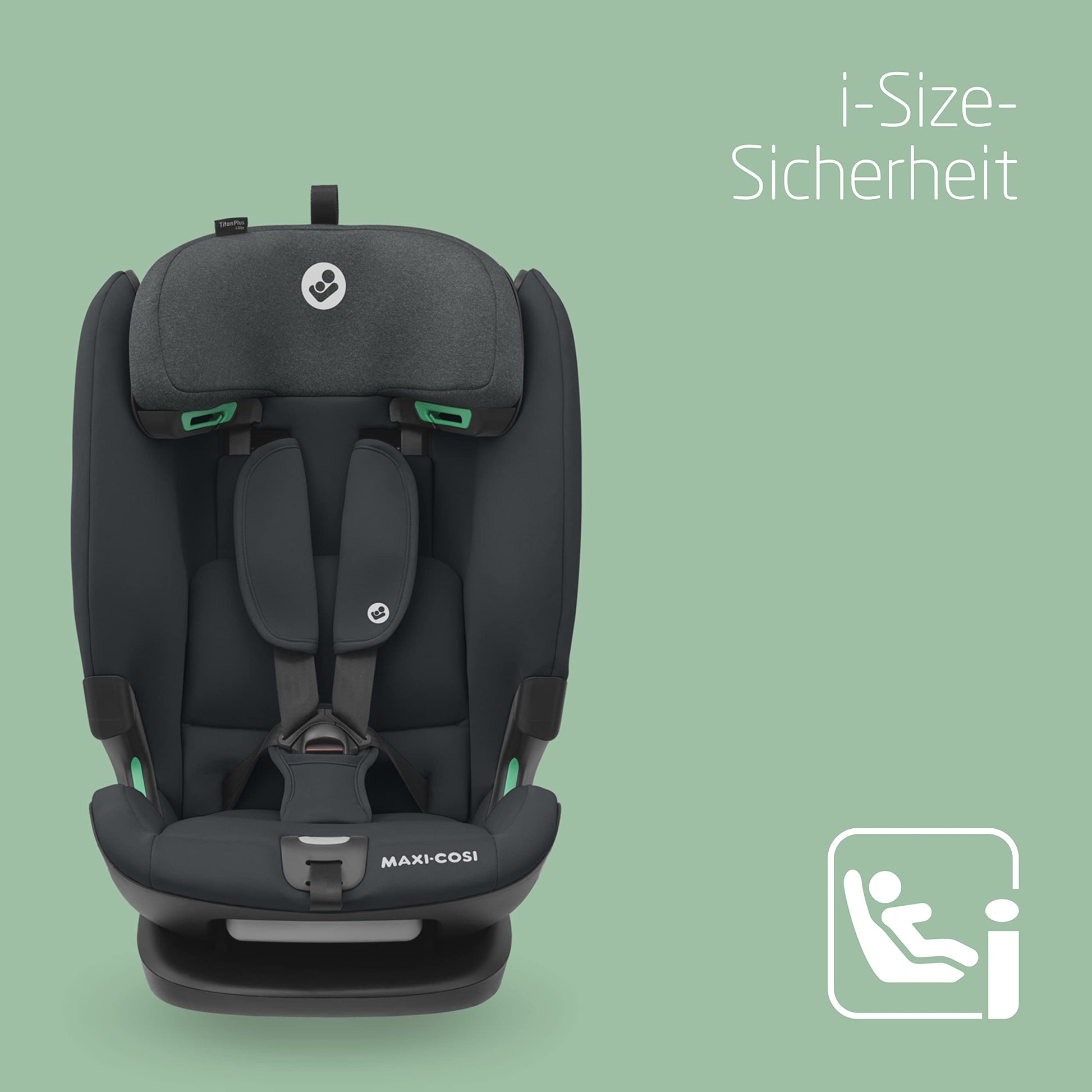 Maxi-Cosi Titan Plus i-Size, mitwachsender Kinderautositz, 15 Monat-12 Jahre (76-150 cm), G-CELL-Seitenaufprallschutz, 4 Liegepositionen, weiche Schaumstoffpolster in Kopfstütze, Authentic Black - Meloni2