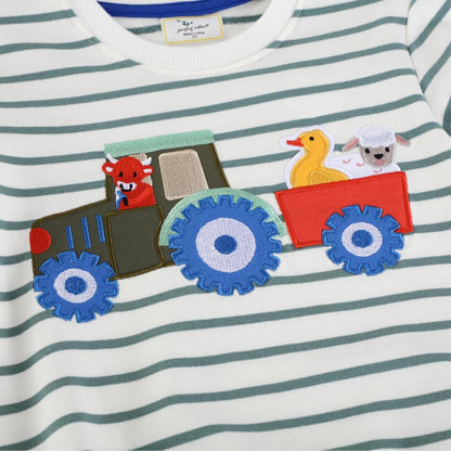 Jungen Pullover Sweatshirt Kinder Casual Langarm Tops Tier Flugzeug Winter Warm Streifen Oberteile Alter 2-7 Jahre