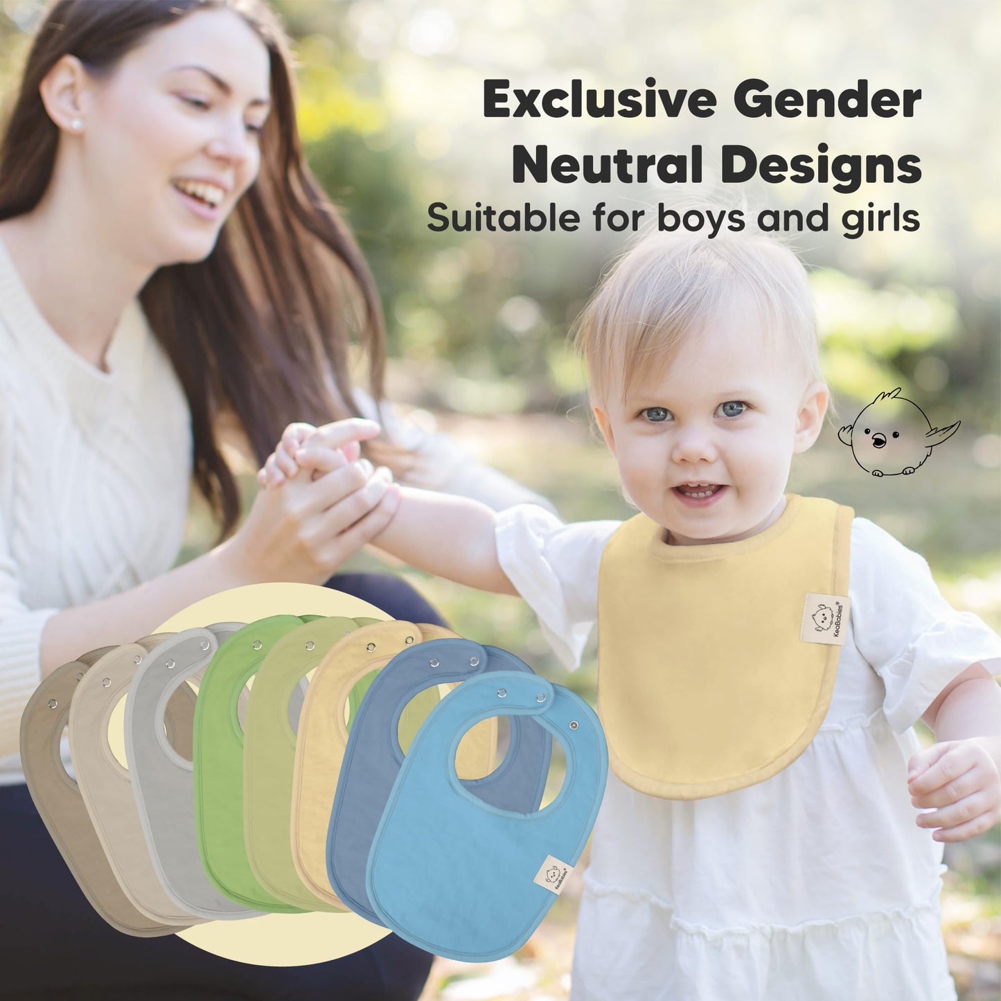 Baby Bibs for Boys &amp; Girls - 8-Pack Organic Cotton Teething Bibs - Baby Bibs for Girls &amp; Boys - Large Bibs for Infants, Toddlers (Wilderness) 
