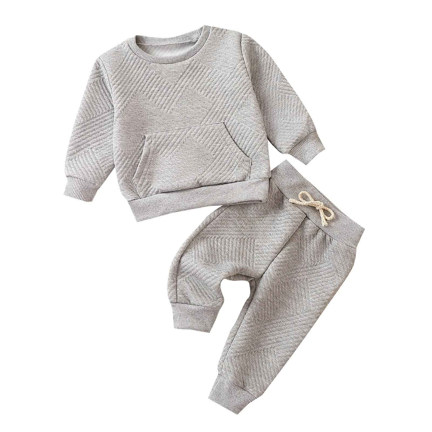 Yanmucy Toddler Baby Boy Clothing Outfits Unisex Cotton Pullover Sweatshirt Tops Trousers Set Baby Boy Girl Casual Tracksuit Spring Autumn Clothing Set