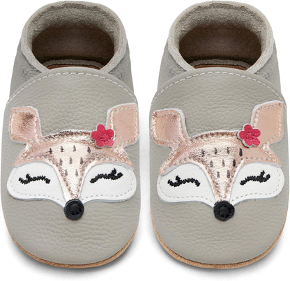 IceUnicorn Babyschuhe Krabbelschuhe aus weichem Leder für Jungen und Mädchen – Rutschfeste Lauflernschuhe für Kleinkinder