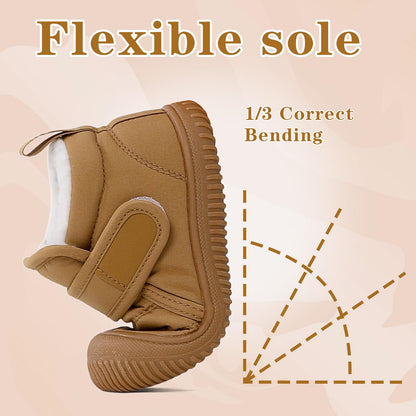 1-5 Years Baby Boys Girls Boots First Walking Shoes Toddler Winter Boots Warne Fur Lined Winter Shoes