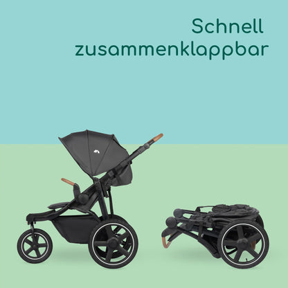 Bebeconfort Indra Stroller, 0-4 Years (22 kg), Quick Automatic Folding Pushchair, Integral Suspension, Small Folding, Flat Reclining Position, Car Seat Compatible, Mineral Graphite