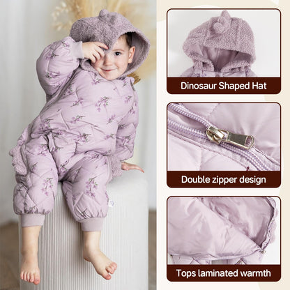 JiAmy Baby Snowsuit, Baby Boys Girls Winter Jumpsuit Romper Newborn Snow Overall for 6-24 Months