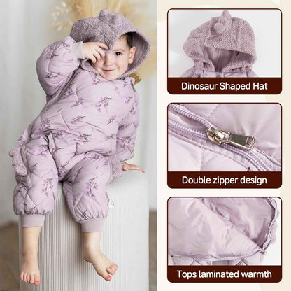 JiAmy Baby Snowsuit, Baby Boys Girls Winter Jumpsuit Romper Newborn Snow Overall for 6-24 Months