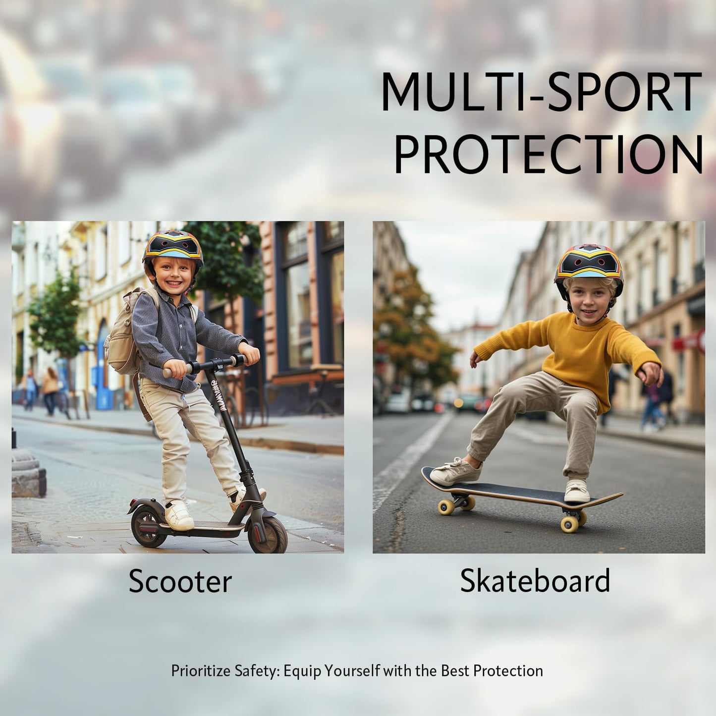 YOOXARMOR Fahrradhelm Kinder, Verstellbar Skaterhelm Reithelm für 3-5-8 Jungen und Mädchen Kinderfahrradhelm Leicht Einstellbar 50-54CM für Fahrrad Roller Skateboard Scooter