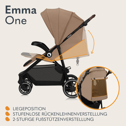LIONELO Emma Plus Kinderwagen bis zu 15 kg, Kindersportwagen, leicht modern klein Buggy mit Liegeposition, zusammenklappbar, große Räder, großer Korb, Tasche Vivid Turkus