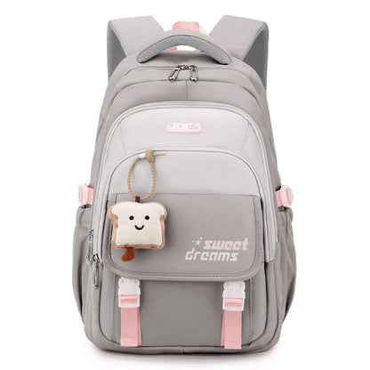 School Backpack Teenager - 36L School Bag for Girls from 5th Grade, Large Backpack for Middle and High School, Casual Children's Backpack with Cute Pendant and Trolley Strap, black, Rucksack