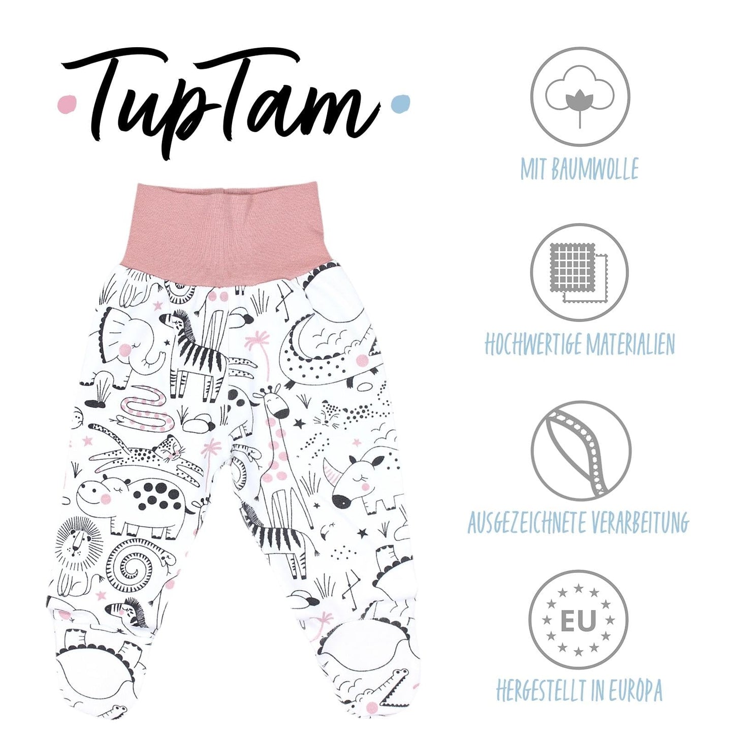 TupTam Baby Girl’s Romper suit with feet, pack of 3