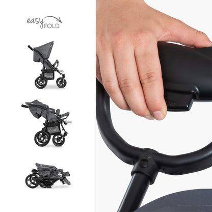 Hauck Roadster Duo SLX Sibling/Twin Pushchair for Babies and Toddlers - Side by Side - Can be used from Birth (with Carry Case) - Slim and Quick Folding