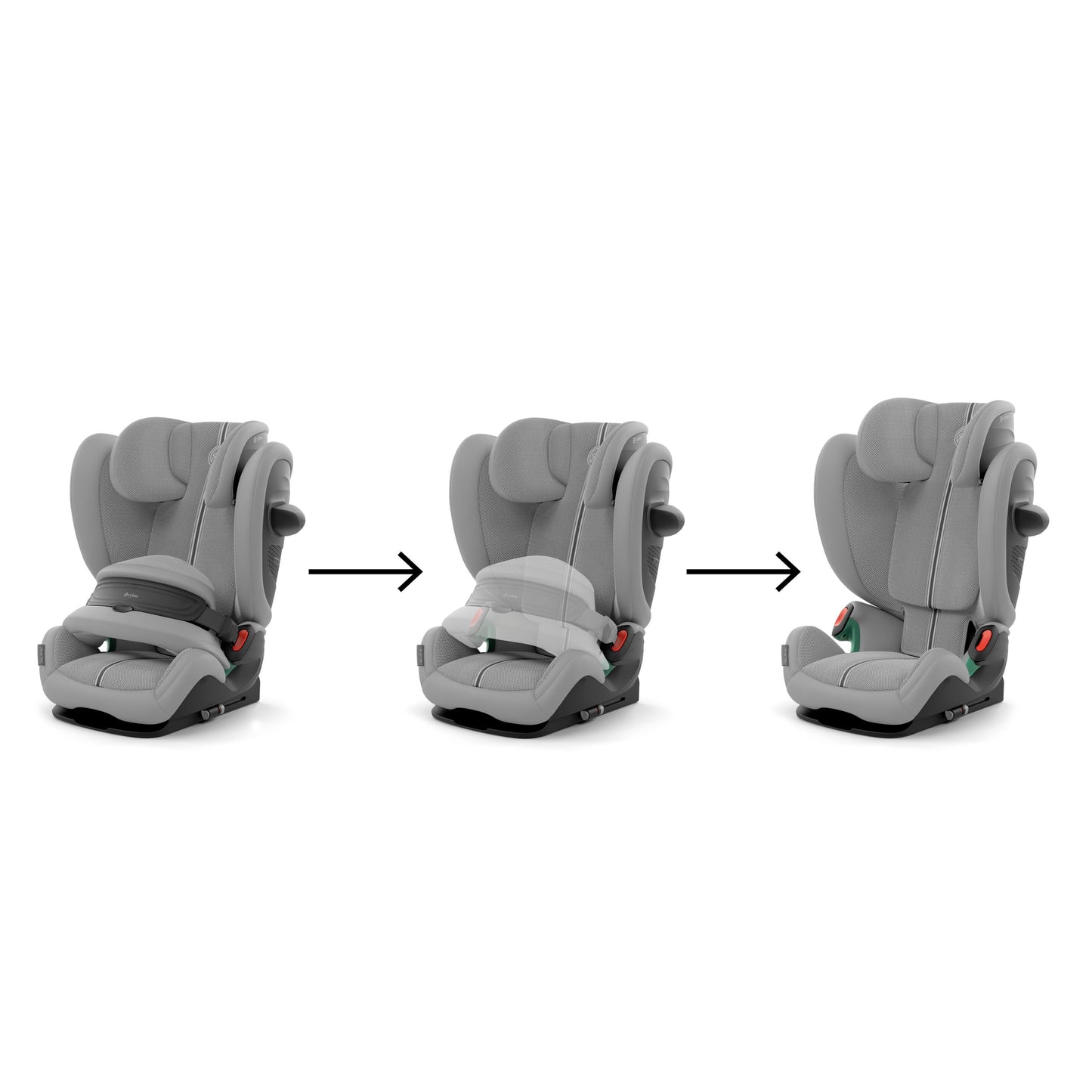 CYBEX Gold Kindersitz Pallas G i-Size, 76 - 150 cm, Ab ca. 15 Monate bis ca. 12 Jahre (ca. 9 bis 50 kg), Lava Grey