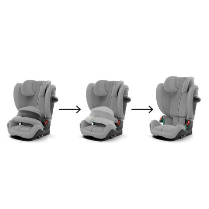 CYBEX Gold Kindersitz Pallas G i-Size, 76 - 150 cm, Ab ca. 15 Monate bis ca. 12 Jahre (ca. 9 bis 50 kg), Lava Grey