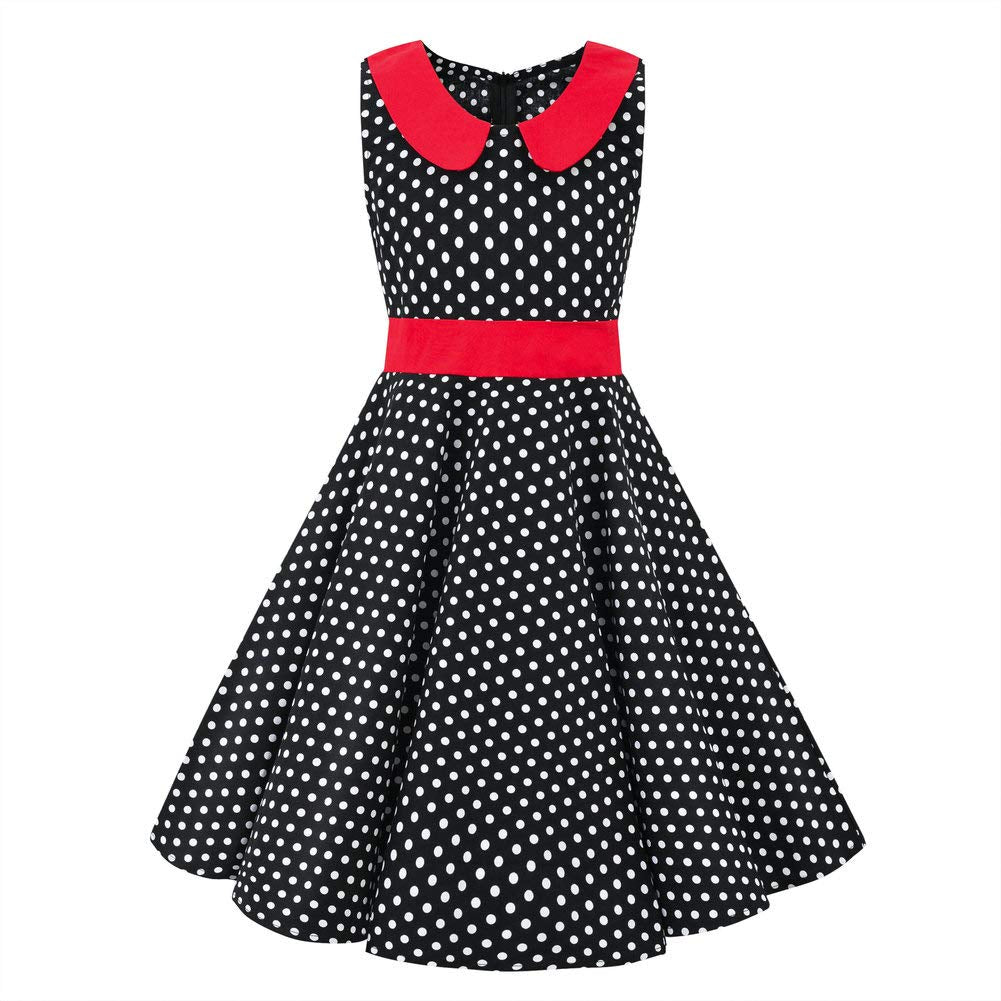 Mädchen Retro Vintage Rockabilly Kleid Partykleider Cocktailkleider