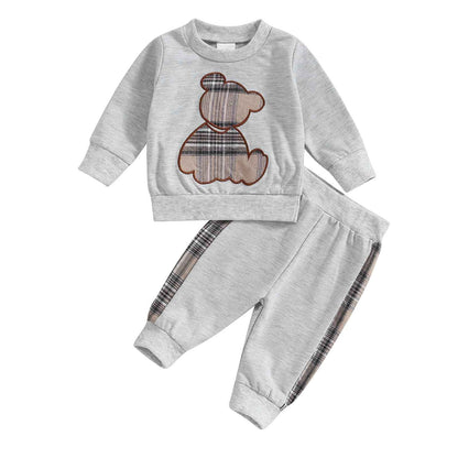 Baby Boys Girls Clothes Little Bear Sweatshirt + Trousers Two Piece Set Newborn Outfit