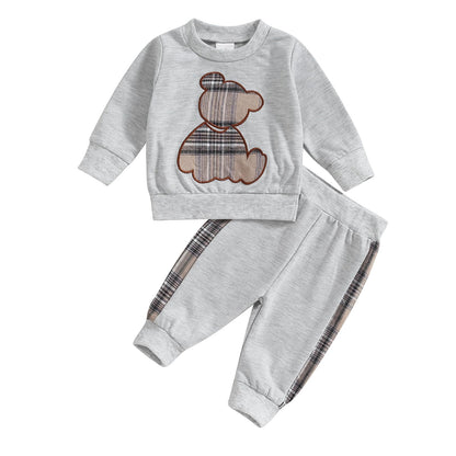 Baby Boys Girls Clothes Little Bear Sweatshirt + Trousers Two Piece Set Newborn Outfit 