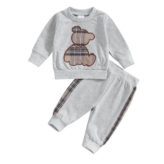 Baby Boys Girls Clothes Little Bear Sweatshirt + Trousers Two Piece Set Newborn Outfit