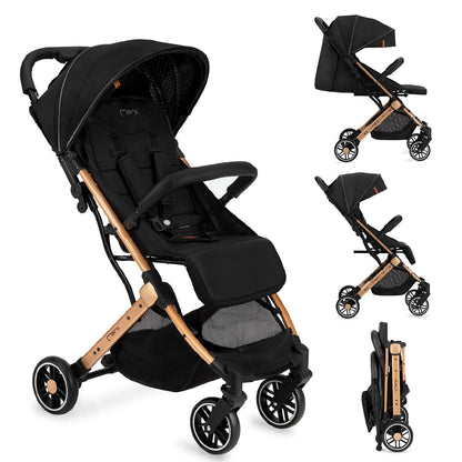 MoMi ESTELLE Reise Buggy Klein Zusammenklappbar - Kinderwagen Klappbar für Kinder bis 15kg ab 6 Monaten - Reisebuggy mit Liegefunktion - Kinderbuggy Leicht 7,5kg - 5-Punkt-Sicherheitsgurt