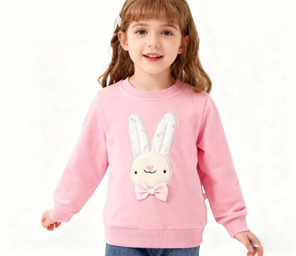 Sweatshirt Mädchen Pullover Kinder Mädchen Baumwolle Langarm Shirt Einhorn Bunny Warm Tops 2-8 Jahre Größe 92 98 104 110 116 122 128
