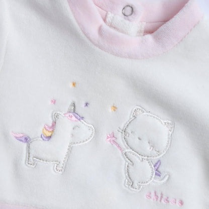 Chicco, Baby-Strampler für Jungen und Mädchen aus warmem und weichem Velours, mit praktischer Knopföffnung, ideal für den Winter, Babykleidung für 0-24 Monate, entworfen in Italien