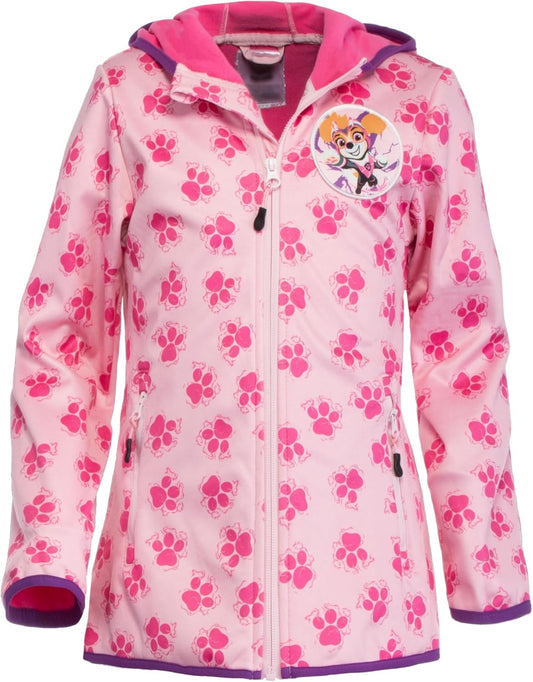 Brandsseller Mädchen Softshelljacke 110/116 Outdoor Kinderjacke Regenjacke Winddicht mit Motiv - Rosa