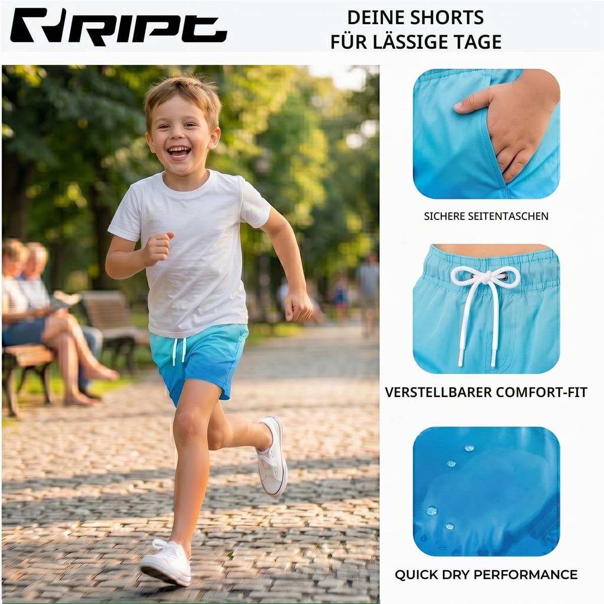 Schnelltrocknende Badeshorts für Jungen – UV50 Sonnenschutz für Aktiven Sommer Spaß