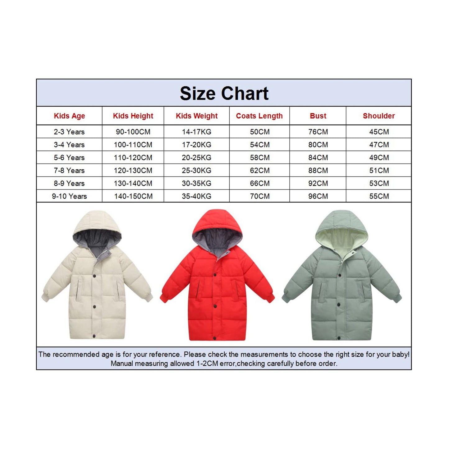 Children's Girls' Jacket with Hood Winter Jacket Winter Coat Children's Jacket for 2-10 Years
