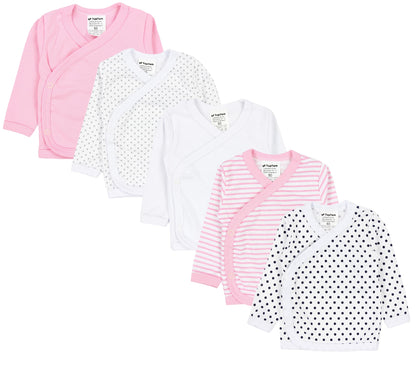 TupTam Baby Mädchen Langarm Wickelshirt Baumwolle 5er Set