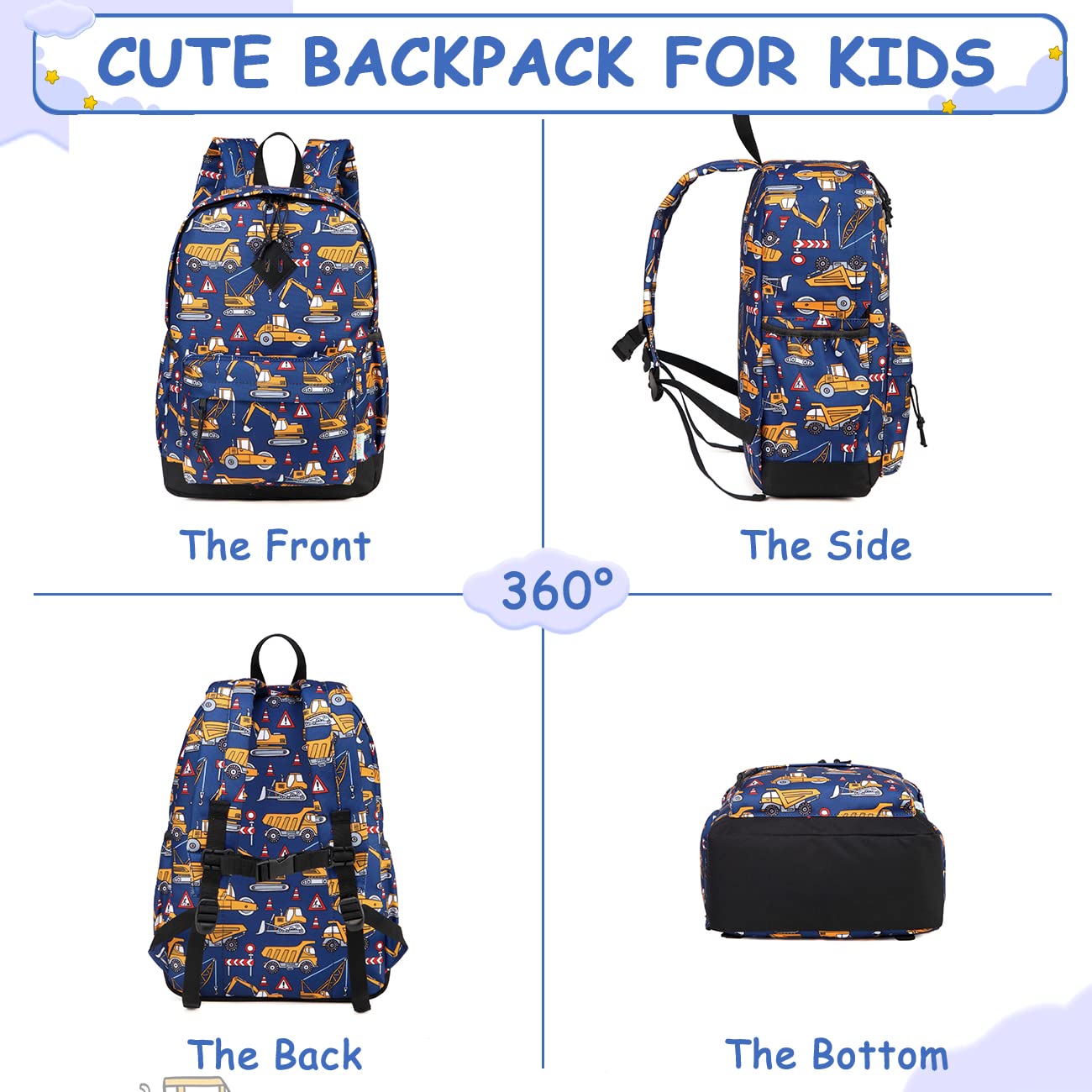 Rucksack für Mädchen, 4-6 Jahre, Schulrucksack mit Seitentaschen und Brustgurt, 127-Einhorn, one size, Niedlich