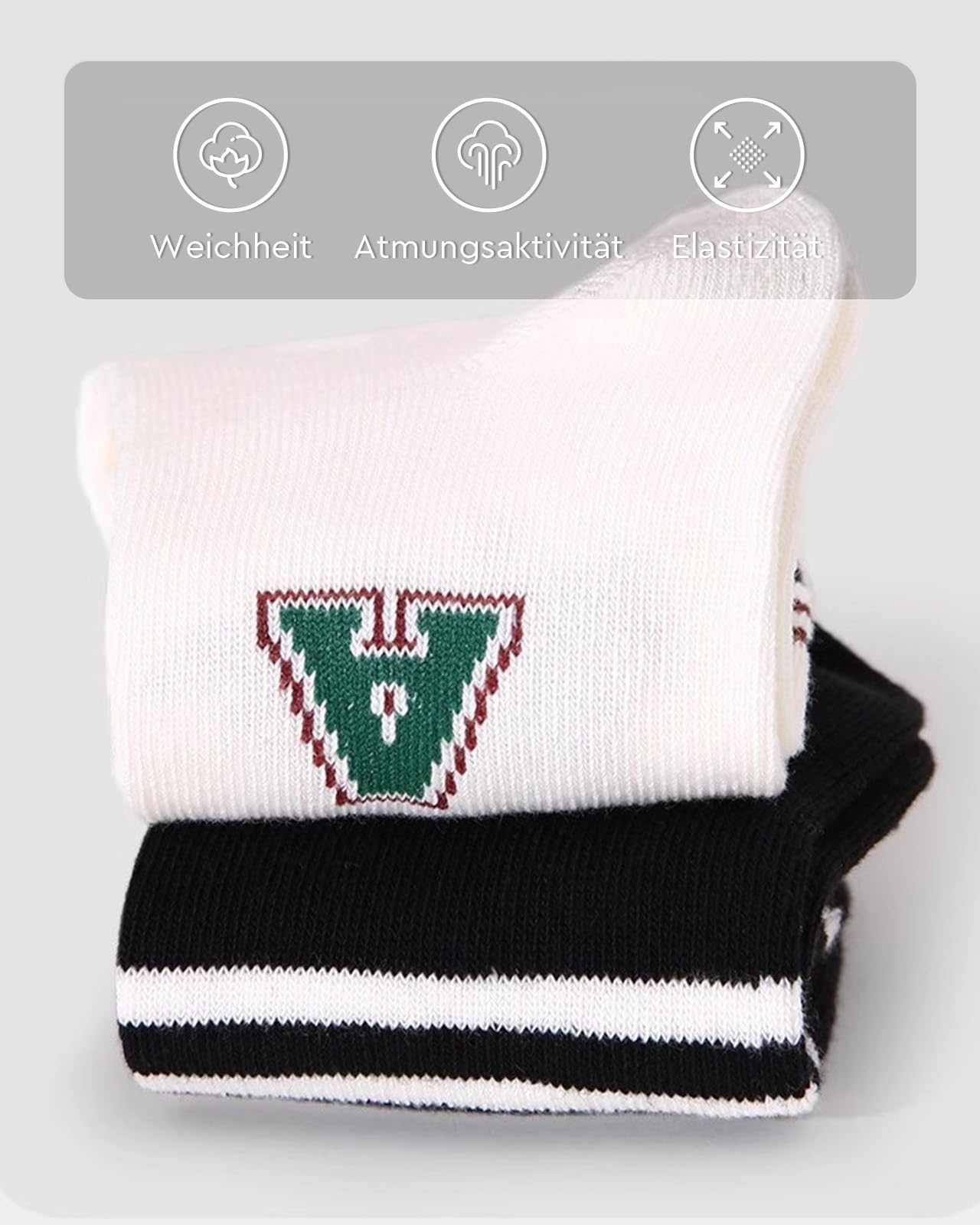 Kyopp 10 Paar Socken Kinder Mädchen und Jungen Klassisch Socken Lustig Cotton Socken Crew Socks Winter/Sommer
