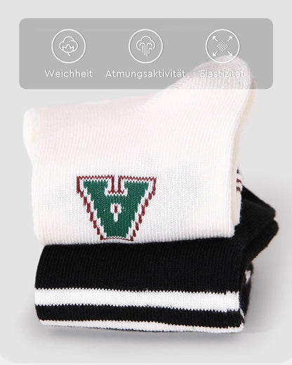 Kyopp 10 Paar Socken Kinder Mädchen und Jungen Klassisch Socken Lustig Cotton Socken Crew Socks Winter/Sommer