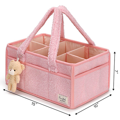 Baby Windel Caddy Organizer für Wickelauflage, Aufbewahrungskorb für Windeln und Tücher, Geschenk für Babyparty, Autowagen Organizer, Kindergarten Windel Organizer, Laptop