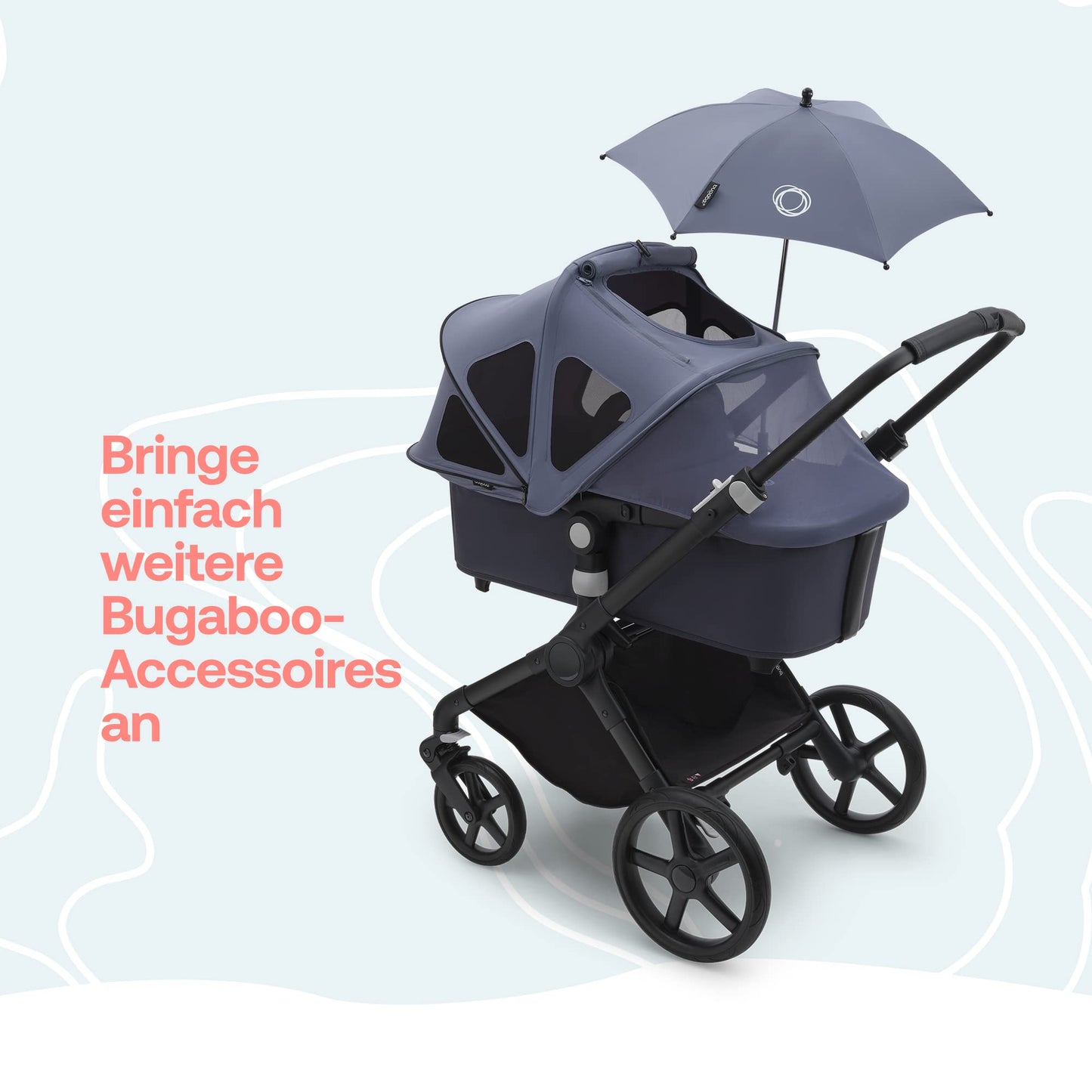 Bugaboo Fox Cub All Terrain Pushchair, Lightweight and Sturdy Pram, Durable Design and Extra Large Sun Canopy, One Piece and Self Standing Foldable - Black