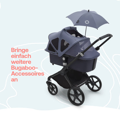 Bugaboo Fox Cub All Terrain Pushchair, Lightweight and Sturdy Pram, Durable Design and Extra Large Sun Canopy, One Piece and Self Standing Foldable - Black