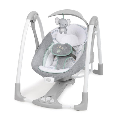 Ingenuity ConvertMe 2-in-1 Baby Swing & Rocker Baby Rocker Electric Portable Vibrations Nature Sounds 0-9 Months Max 9kg - Swell