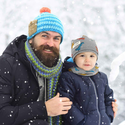 Kinder Beanie Mütze & Loop Schal Set, 95% Baumwolle Mütze Schal Set Mädchen Jungen 2-8 Jahren, Schlauchschal Warme Wintermütze Strickmützen für Herbst Winter Frühling