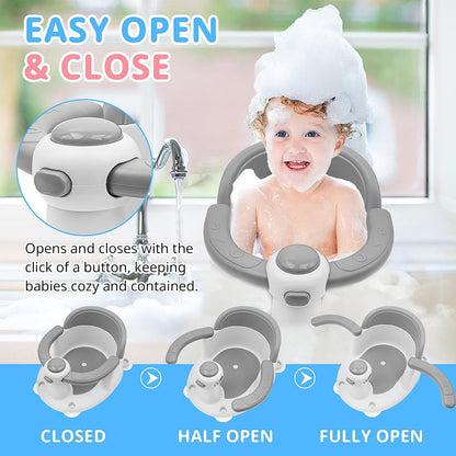 Baby Bath Seat for Babies from 6 Months, Non-Slip Baby Bath Chair, Portable Bath Seat with Suction Cups, Baby Bathtub Toddler Bath Support for Shower (Yellow)