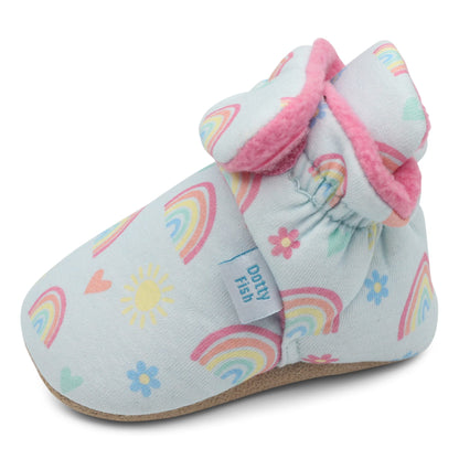Dotty Fish Baby Winter Boots - Warm Non-Slip Cotton Crawling Shoes with Suede Sole - 0-24 Months