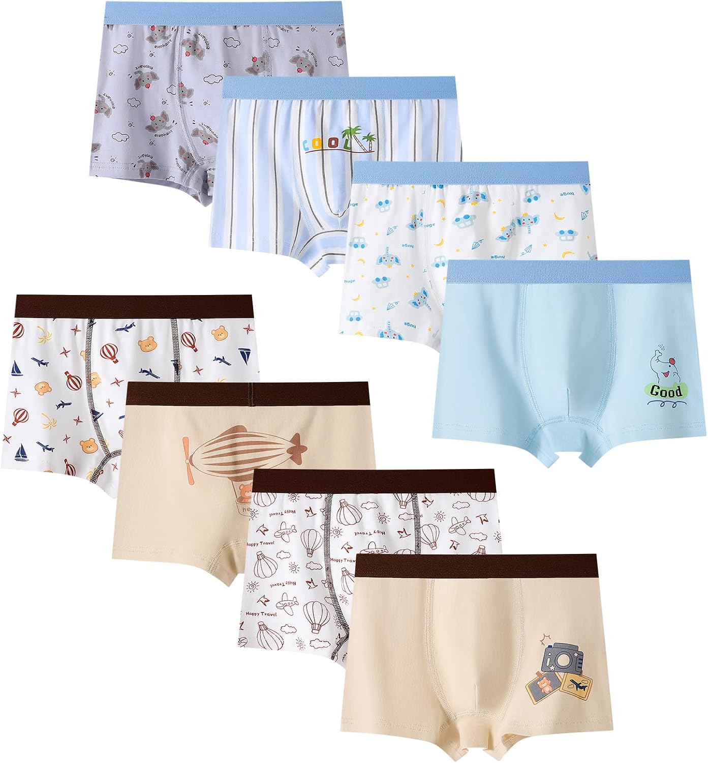 Anntry Kinder Weiche Baumwollene Unterwäschen Kleinkind 8 Pack Kleine Jungen Sortiert Boxer Shorts Slips 2-12 Jahre