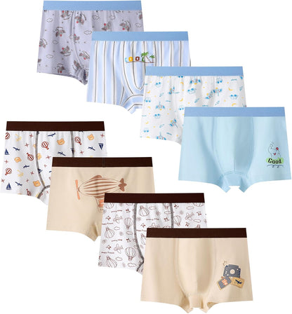 Anntry Kinder Weiche Baumwollene Unterwäschen Kleinkind 8 Pack Kleine Jungen Sortiert Boxer Shorts Slips 2-12 Jahre