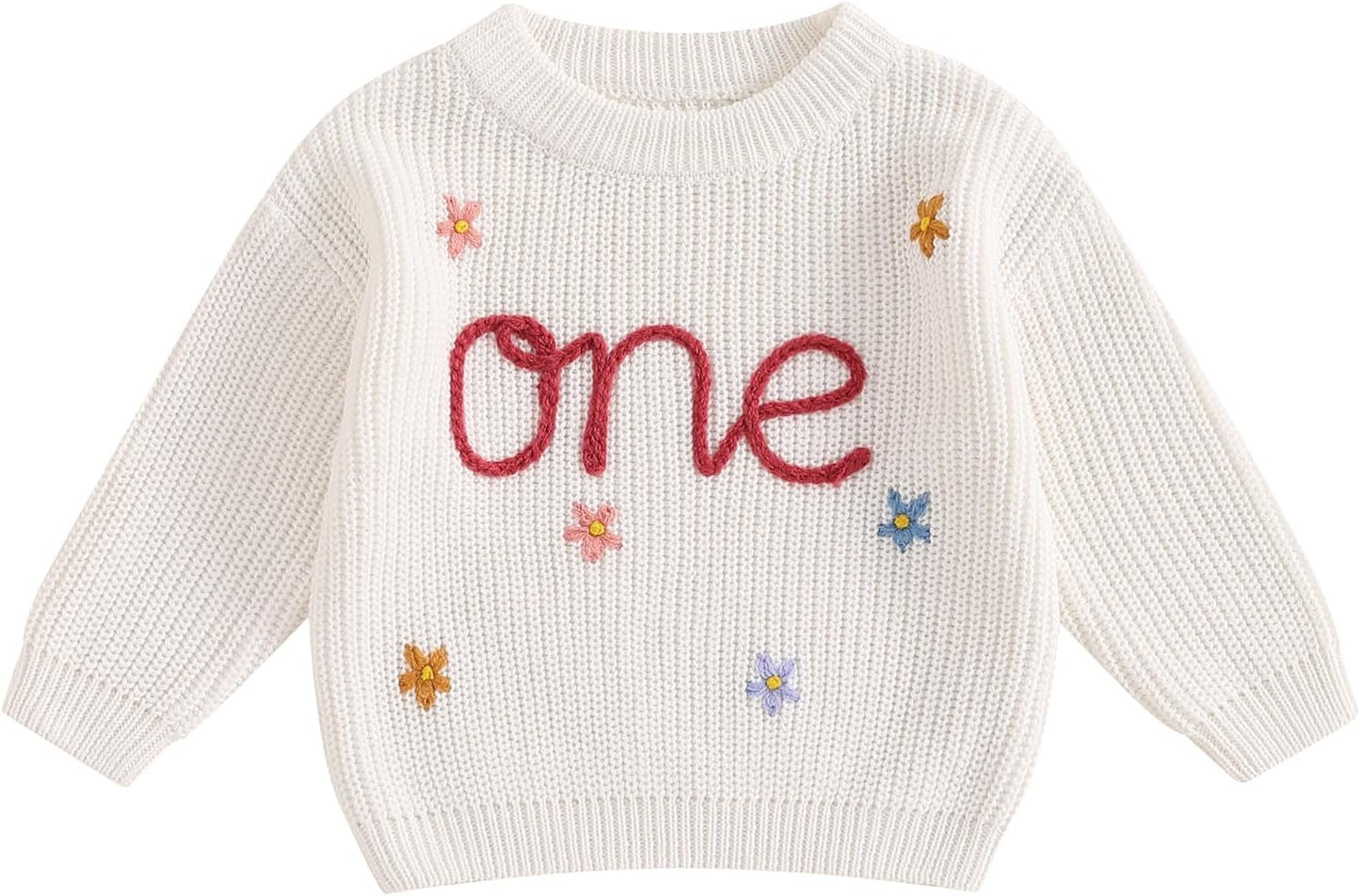 L&ieserram Baby Mädchen Jungen 1. Geburtstag Gestrickt Pullover Jumper Langarm Strickpullover Pulli Kleinkinder Kleidung Outfit Knitted Sweater 1 Jahr