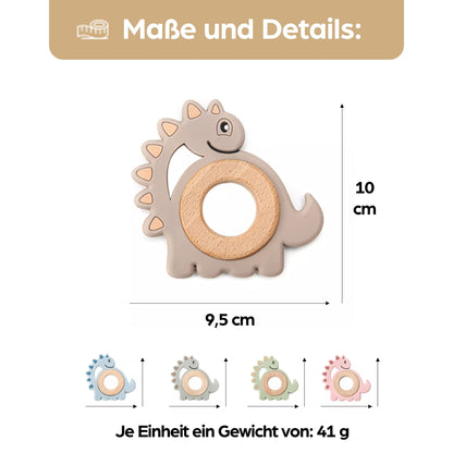 Schildkröte Beißring für Baby Natur Holz & Silikon Blau - Kauspielzeug, Zahnen-Hilfe & Greifling - Babyspielzeug Beissring Geschenk zur Geburt - Holz-Spielzeug nachhaltig, BPA-frei schadstofffrei